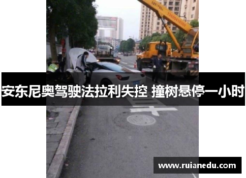 安东尼奥驾驶法拉利失控 撞树悬停一小时